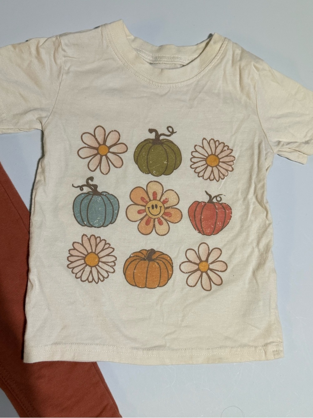 Girls Fall Pumpkin Graphic Tee & Rust Pants Set Like New Cute Casual Autumn 3T - Picture 2 of 5